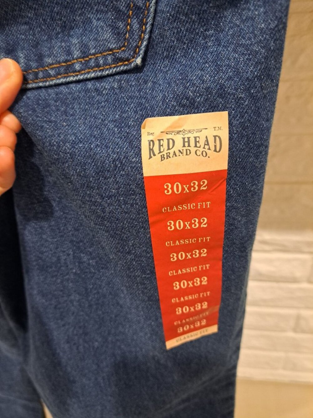 New Red Head Mens Classic Fit 30x32 Blue Denim Jeans 100% Cotton Made In Mexico - Picture 3 of 10